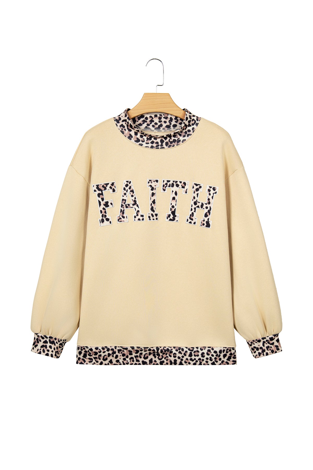 Polka Dot Trim High Neck Letter Graphic Baggy Sweatshirt/3 Color/Styles