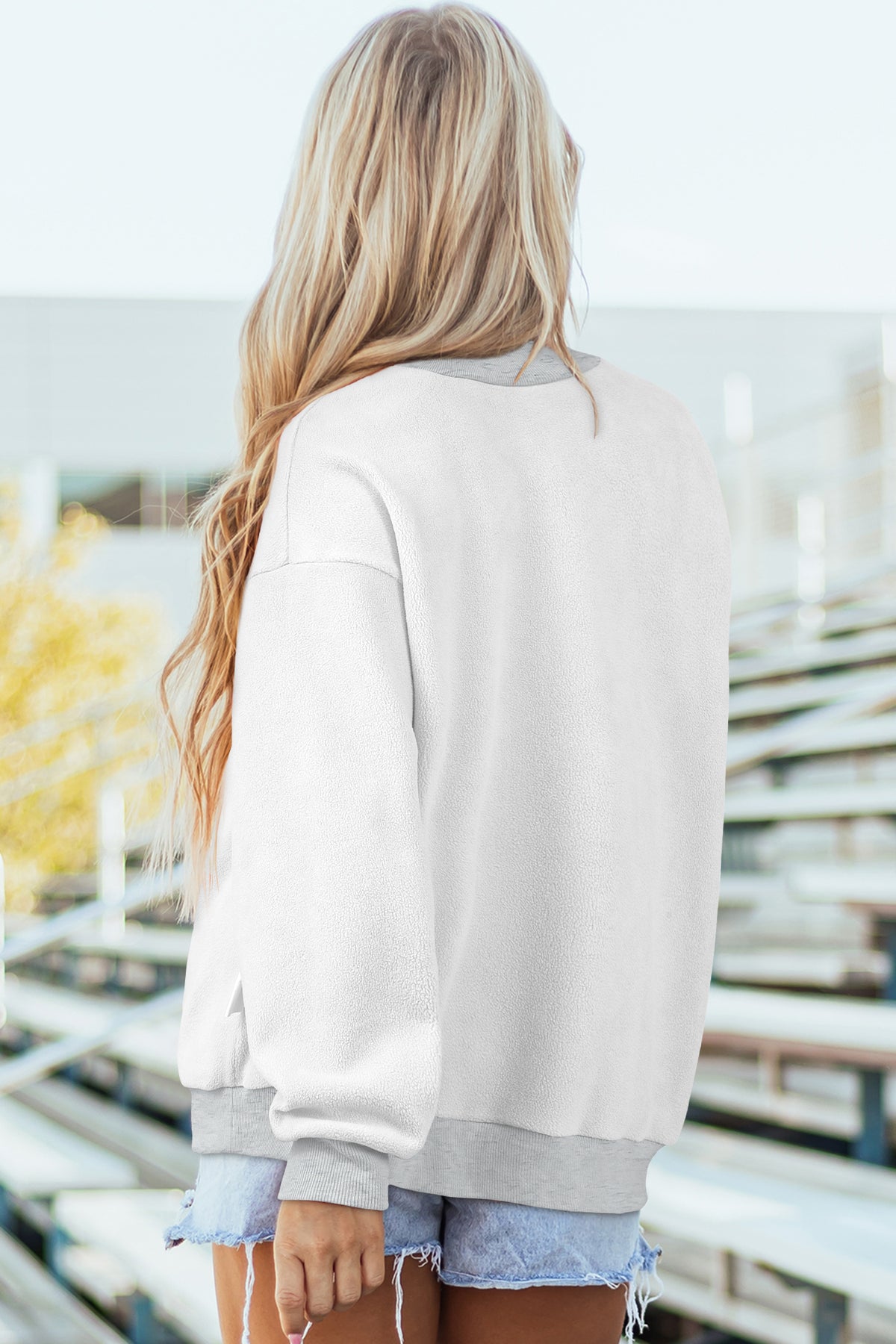 Oversize Drop Shoulder Reversible Mock Neck Sweatshirt/14 Color Options