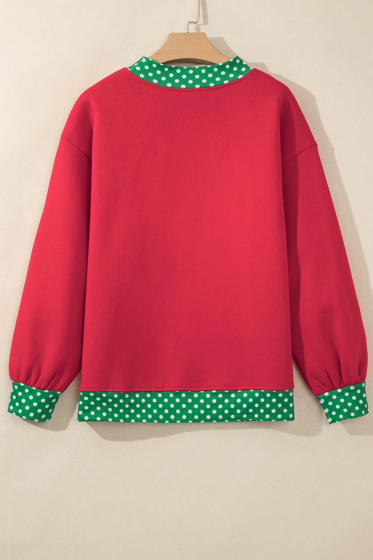 Colorblock Polka Dot Contrast Trim Oversized Sweatshirt/9 Color Options