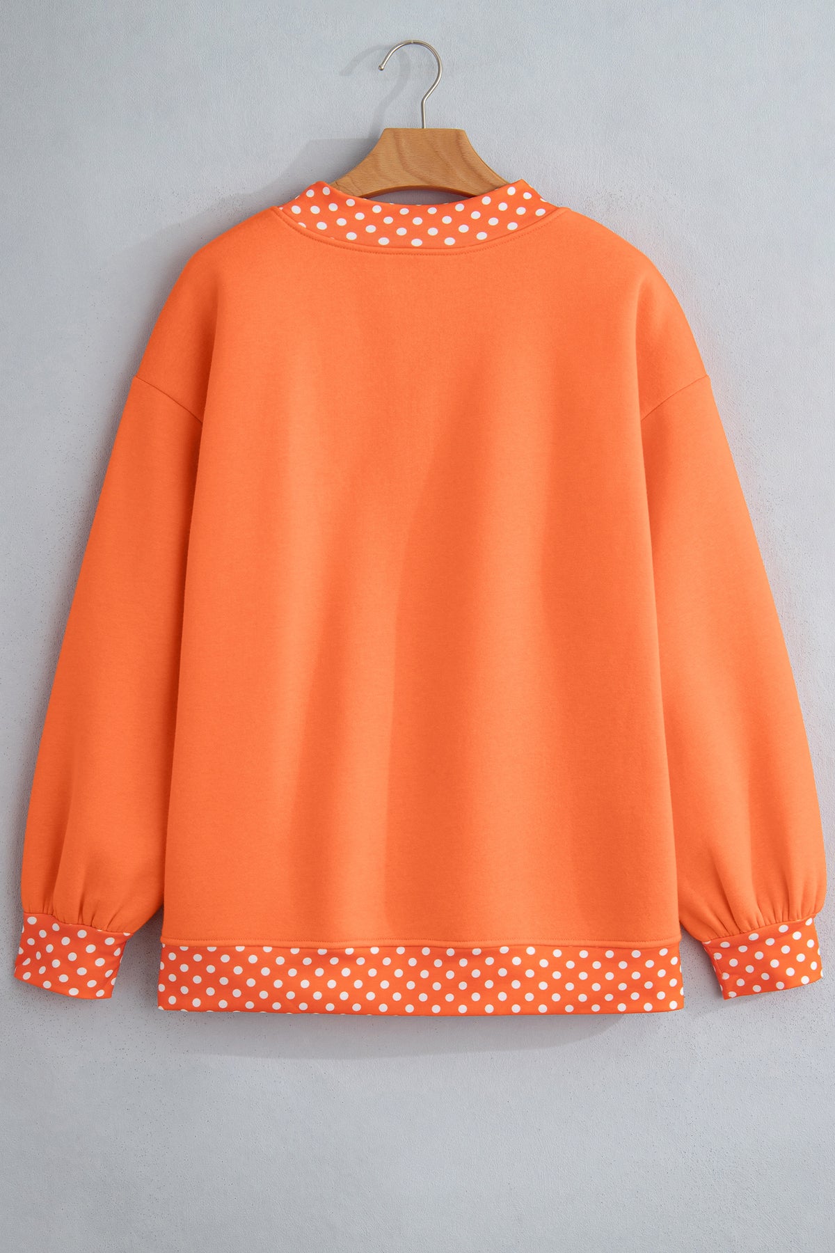 Colorblock Polka Dot Contrast Trim Oversized Sweatshirt/9 Color Options