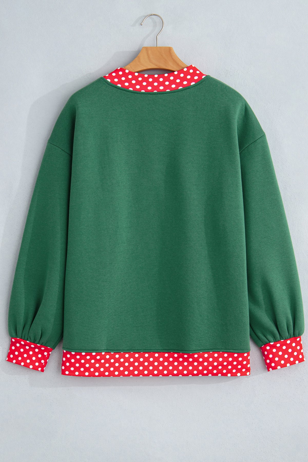Colorblock Polka Dot Contrast Trim Oversized Sweatshirt/9 Color Options