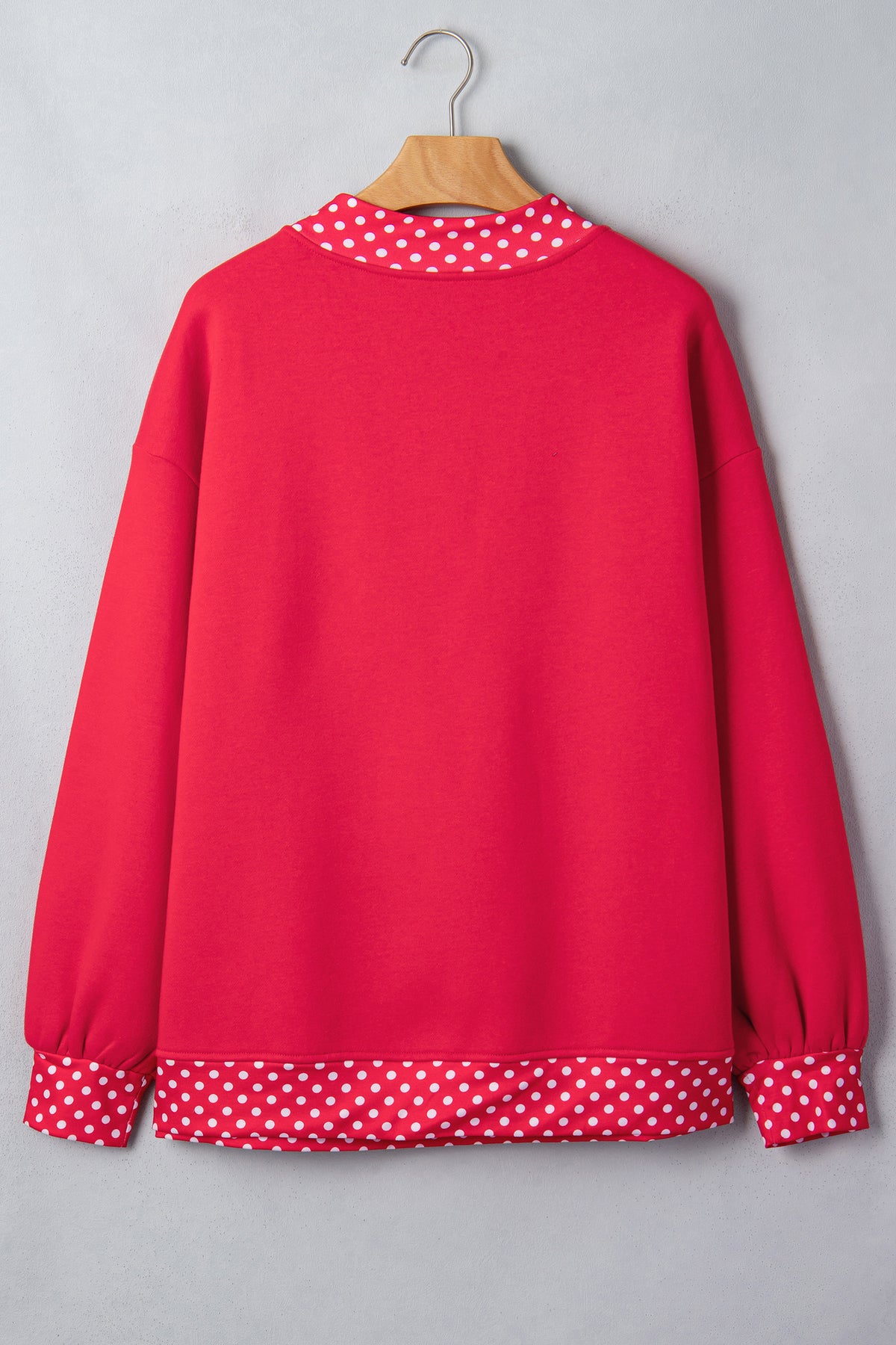 Colorblock Polka Dot Contrast Trim Oversized Sweatshirt/9 Color Options