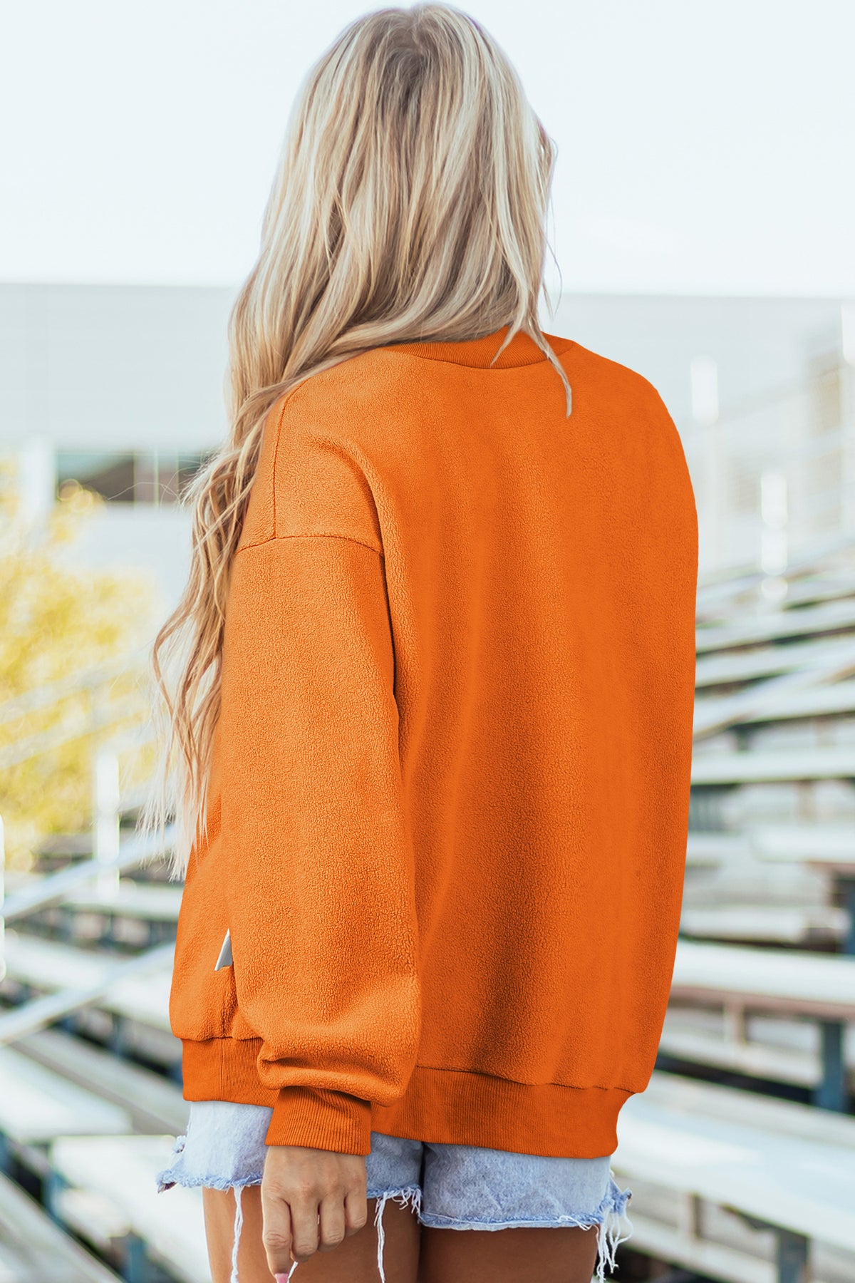 Oversize Drop Shoulder Reversible Mock Neck Sweatshirt/14 Color Options