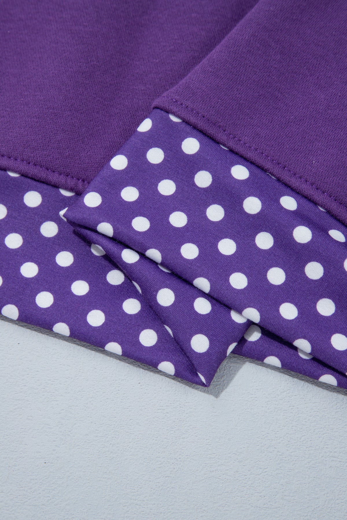 Colorblock Polka Dot Contrast Trim Oversized Sweatshirt/9 Color Options