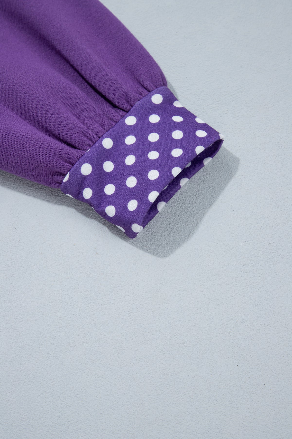 Colorblock Polka Dot Contrast Trim Oversized Sweatshirt/9 Color Options