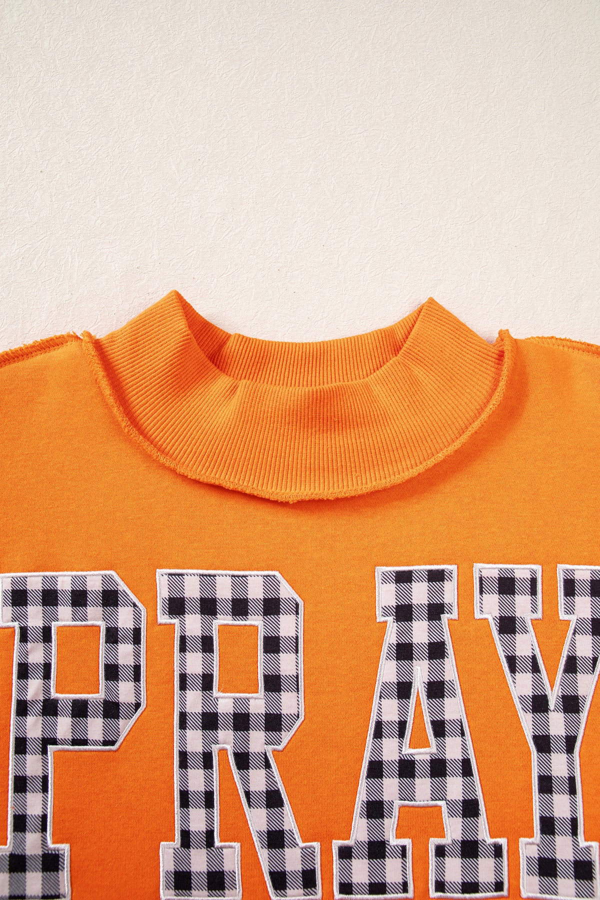 PRAY Polka Dot Embroidered Mock Neck Sweatshirt