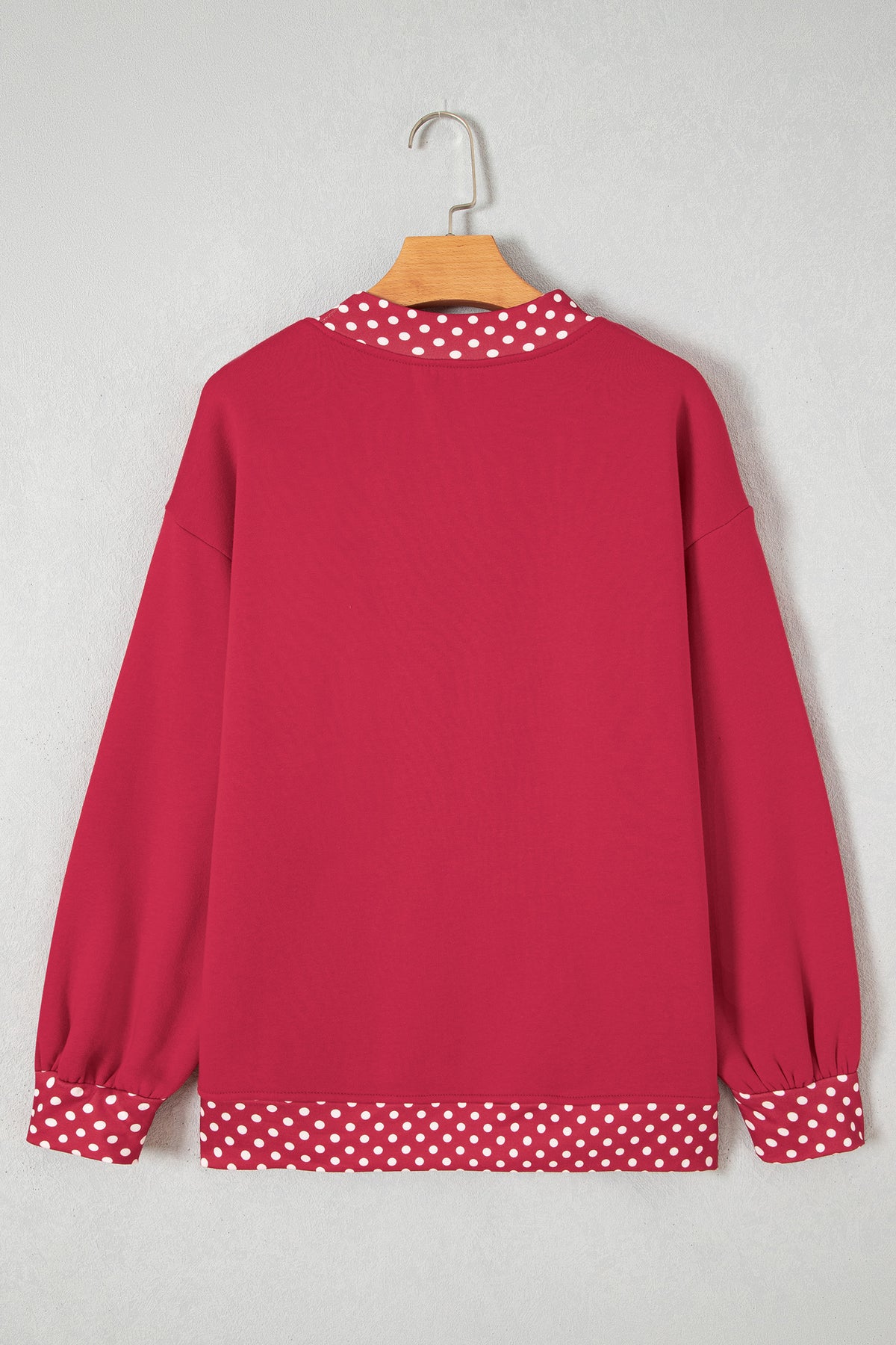 Colorblock Polka Dot Contrast Trim Oversized Sweatshirt/9 Color Options