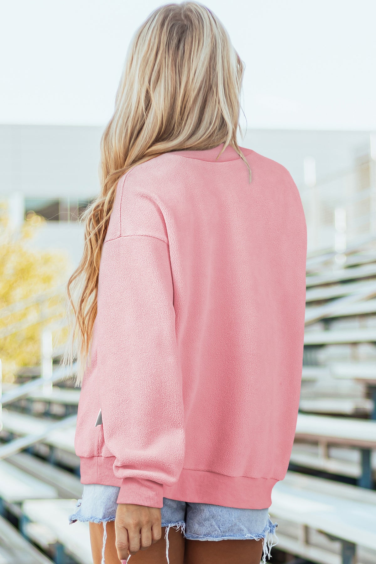 Oversize Drop Shoulder Reversible Mock Neck Sweatshirt/14 Color Options