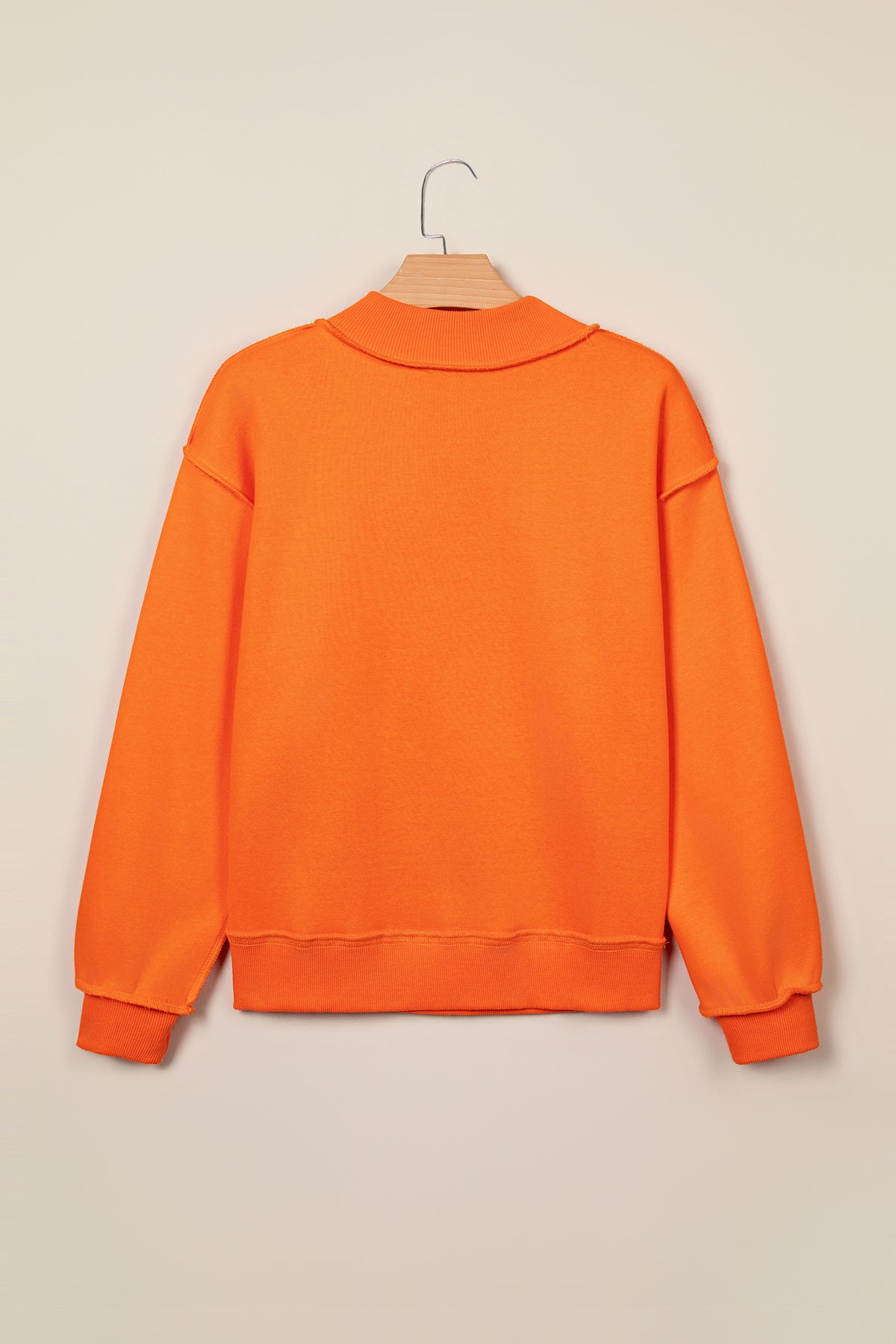 PRAY Polka Dot Embroidered Mock Neck Sweatshirt