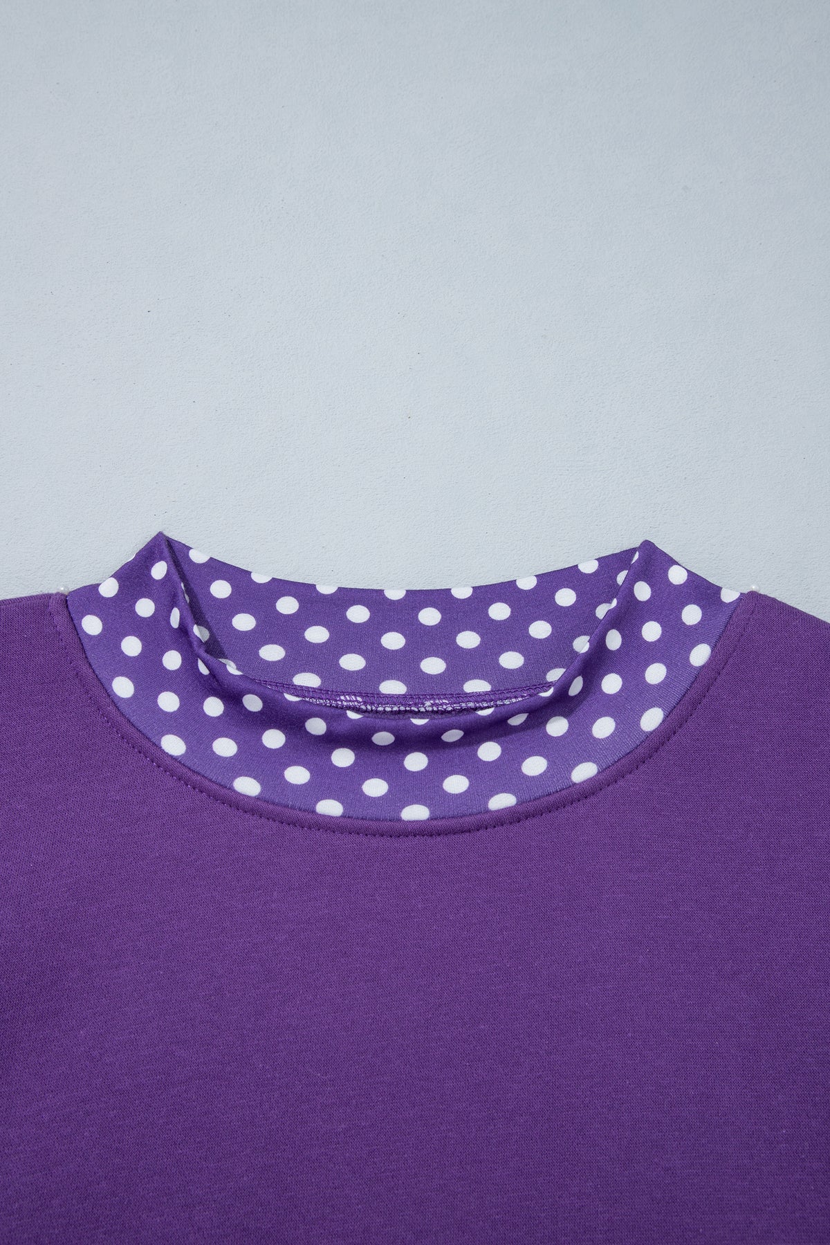 Colorblock Polka Dot Contrast Trim Oversized Sweatshirt/9 Color Options