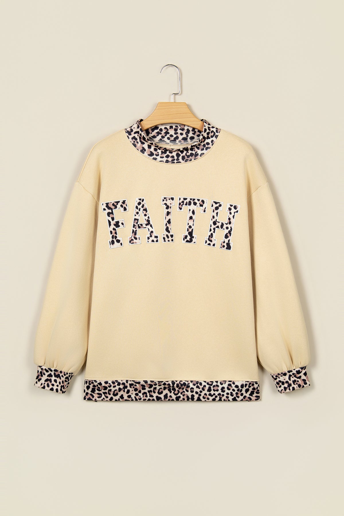 Polka Dot Trim High Neck Letter Graphic Baggy Sweatshirt/3 Color/Styles