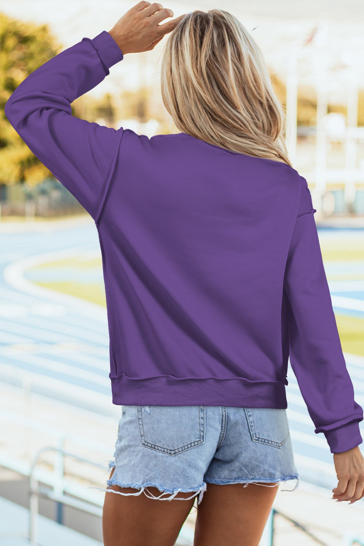 Oversize Drop Shoulder Reversible Mock Neck Sweatshirt/14 Color Options