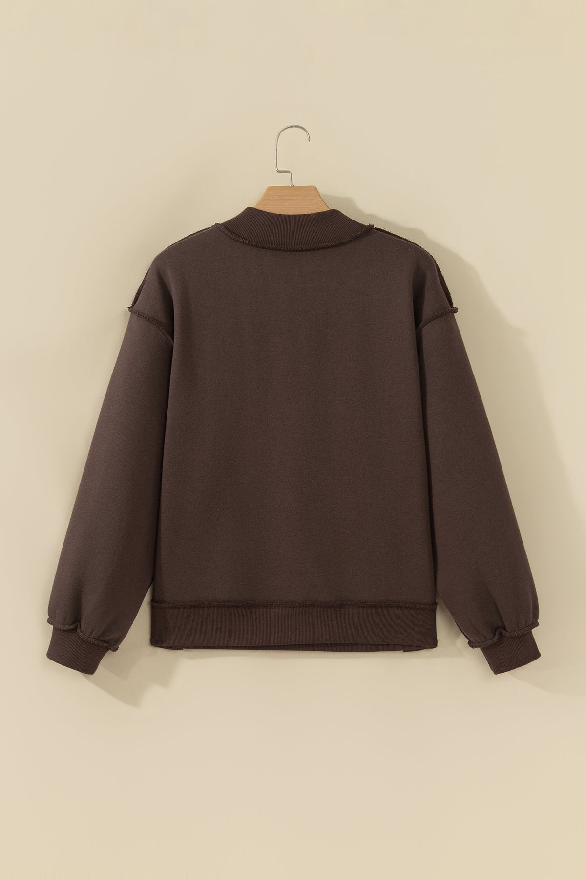 PRAY Polka Dot Embroidered Mock Neck Sweatshirt