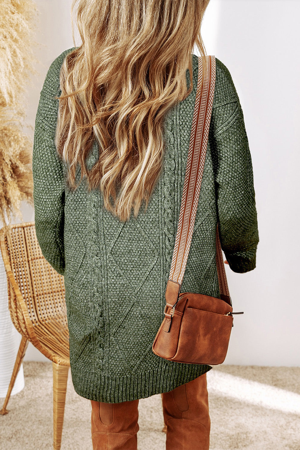 Cable Knit Drop Shoulder Loose Fit Sweater Dress/6 Color Options